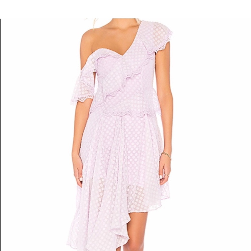 Bardot Pink Asymmetrical Ruffled Sundress